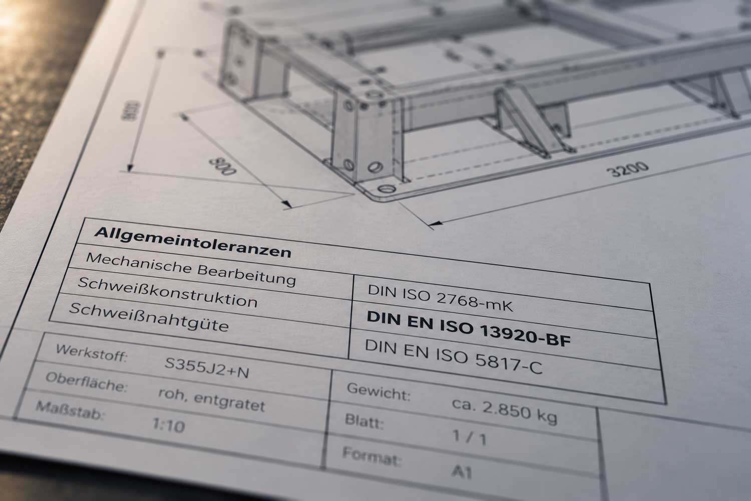 Technische Zeichnung nach DIN EN ISO 13920